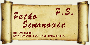 Petko Simonović vizit kartica